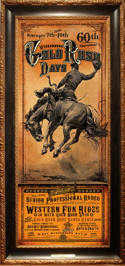 Belle Fourche Rodeo Western Poster by Bob Coronato 
